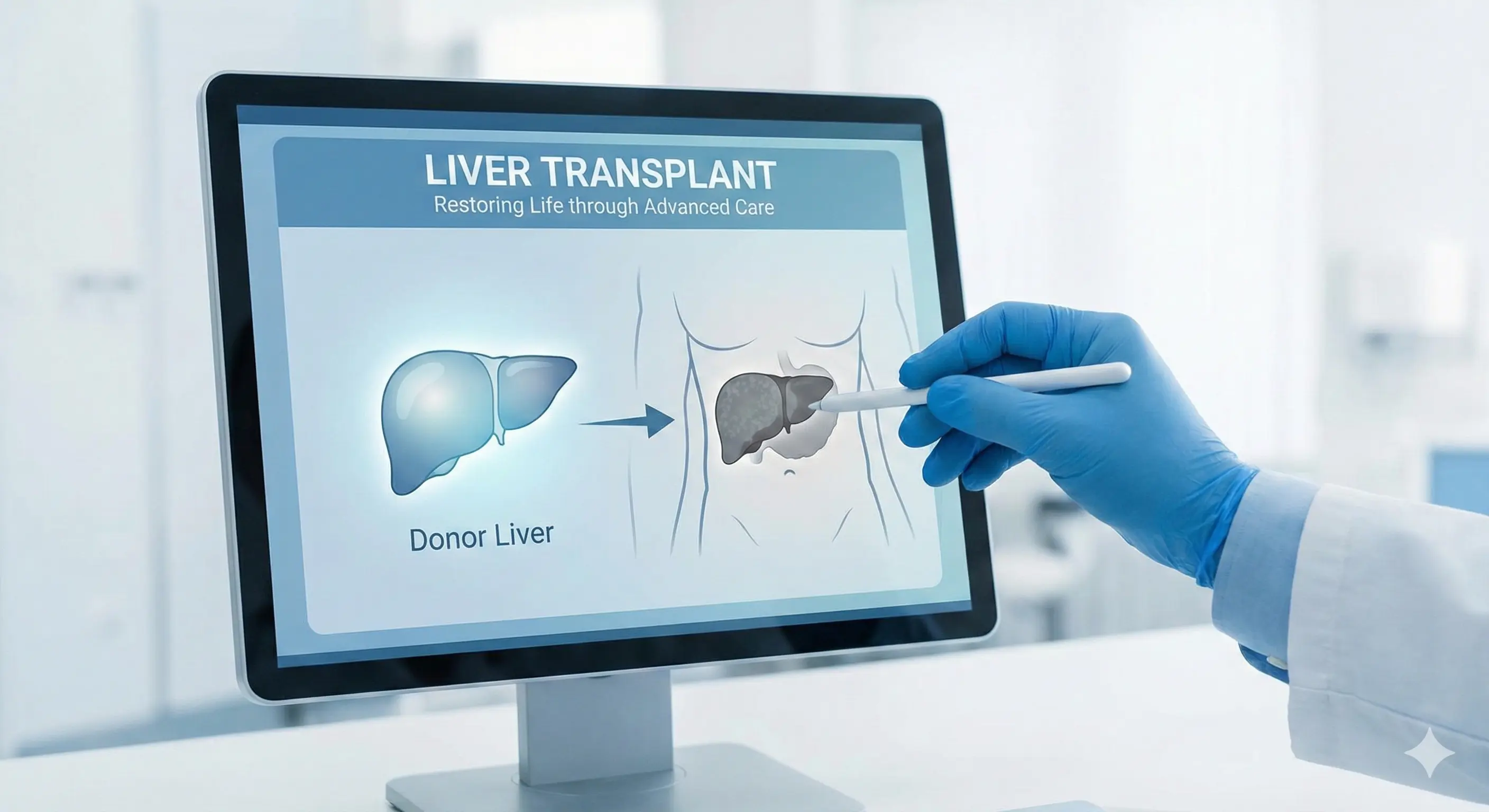 Liver Transplant Surgery - Healthy Donor Liver replacing Diseased Liver